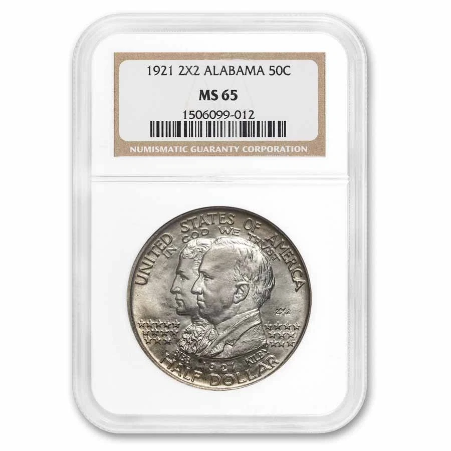 1921 2X2 Alabama Centennial Half Dollar Commem MS-65 NGC - Image 1 of 3