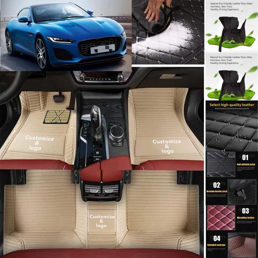 For Jaguar F-Type Car Floor Mats Custom Waterproof Luxury Carpets Auto Liner Foto 1 de 4