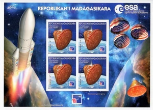 Madagascar 1999 EUROPEAN SPACE AGENCY 1st.Space Courrier Sheet IMPERFORATED MNH - Picture 1 of 1