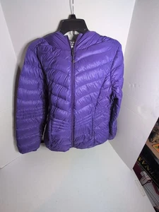 Xersion Jacket Womens M Purple Packable Premium Down Hooded Quilted Puffer Coat - Picture 1 of 15