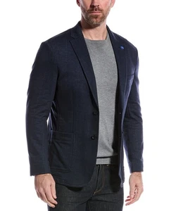 Report Collection Plaid Jacket Men's Blue 40 - Picture 1 of 4