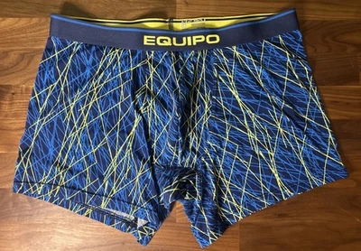 Винтажный Equipo бразильский сундук краткое белье абстрактный эластичной мужчин L синий без мухи - Изображение 1 из 4