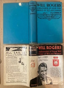 1935 Will Rogers P.J O’Brien 1st edition Dust Jacket AMERICAN HUMORIST HISTORY++ - Picture 1 of 8