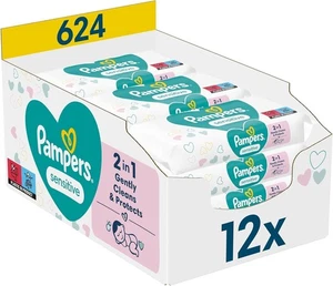 Pampers Sensitive Baby Feuchttücher 624 Tücher (12 x 52) Empfindliche Babyhaut - Bild 1 von 5