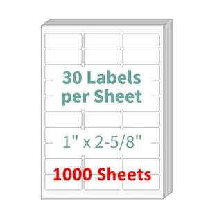 30000 Labels 30 UP 1" x 2 5/8" Shipping Adhesive FBA Address Label 1000 Sheets - Picture 1 of 9