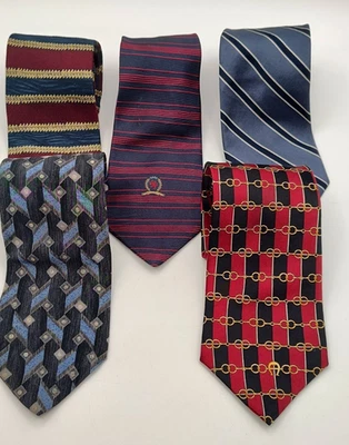 Lote de 5 corbatas de seda rayas Brooks Brothers Etienne Aigner Hilfiger Museum Foto 1 de 4