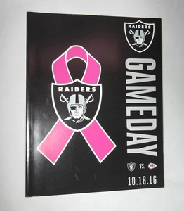Gameday Program Oakland Raiders vs Kansas City Chiefs Sunday October 16, 2016 - Picture 1 of 1