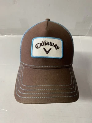 Gorra de camionero de golf Callaway sombrero azul marrón parche ajustable a presión-RARA Foto 1 de 4