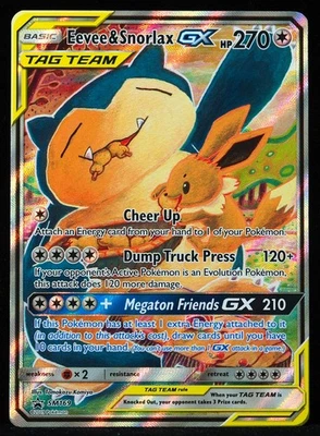 Eevee & Snorlax GX Tag Team #SM169 NM-M Pokemon Card - Image 1 of 3