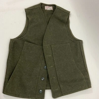 Vintage CC Filson Virgin Wool Mackinaw Vest Style 20 Mens Size 40 Pockets - Image 1 of 4