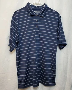 Pebble Beach Herren Dry Luxe Performance Golf Poloshirt blau gestreift Gr. L - Bild 1 von 6