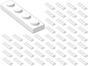 ☀️50x NEW LEGO 1x4 WHITE Plates (#3710) BULK Parts City Building Snow Ice