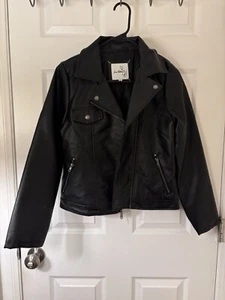 SAM EDELMAN Black Faux Leather Moto Jacket- NWT- Size - XL 16 Kids/teens - Picture 1 of 7