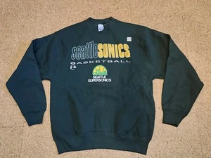 Vintage NEW NOS Seattle SuperSonics Crewneck Sweatshirt Mens Sz L Sonics 1990s - Picture 1 of 4