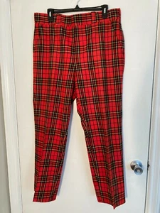 Vintage Mayfair Slacks Pants Red Tartan Plaid Union Made Men’s? Women’s?#179 - Picture 1 of 10