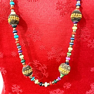 Collar Boho Cuentas Lazo Único Cuentas Multicolor Festival Suroeste Elegante - Imagen 1 de 6