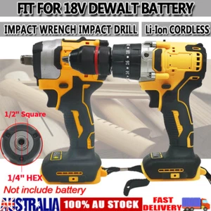 Brushless 1/2'' Impact Wrench 13mm Hammer Drill Combo Kit For Dewalt 18V Battery - Picture 1 of 27