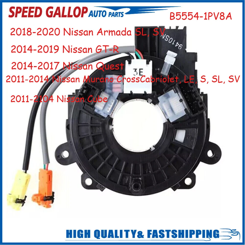 Muelle de reloj para Nissan Armada 2018-2020 Nissan GT-R Quest Murano B5554-1PV8A Foto 1 de 4