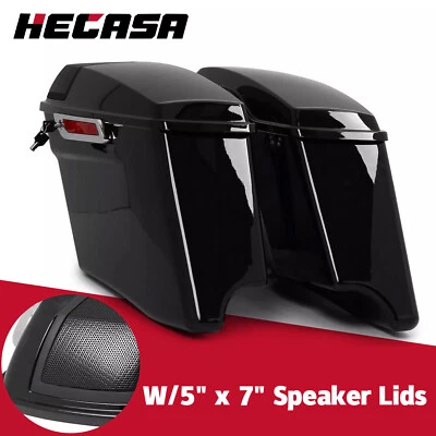 4" Stretched Extended Hard Saddle Bags For 93-13 Harley Electra Glide Road King Foto 1 de 4