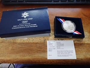 Salt lake 2002 silver dollar  Olympic winter Games Commemorative coin program - Picture 1 of 4