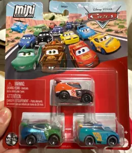 Disney Pixar Cars Mini Racers 3pk Jim Reverick, Tim Treadless, Michael Rotor - Picture 1 of 2