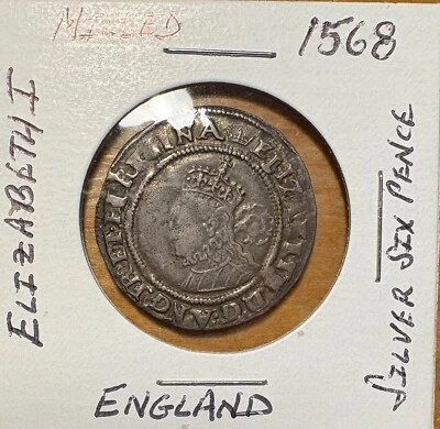 1568 England Silver Six Pence - Image 1 of 2