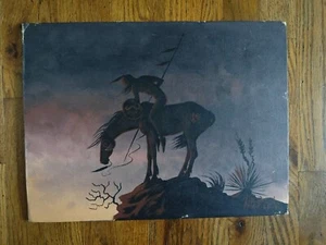 Eddie Two Bulls(Oglala Sioux, B.1937) Original Oil On Canvas 1968 Vintage  - Picture 1 of 4