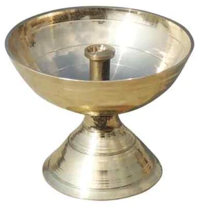 Brass Oil Lamp Akhand Jyoti Diya Diwali Deepak Hindu Puja Religious 2.4*1*2 inch - Picture 1 of 3