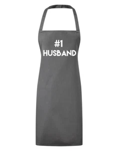 Number 1 Husband #1 Printed Apron Baking Cooking Gift - Foto 1 di 20
