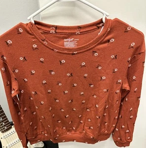 BRAND NEW - Cat & Jack - Cozy Pullover Sweatshirt - Orange/Size L (10/12) - Picture 1 of 6