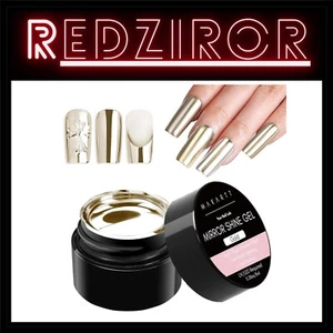 8ml Gold Chrome Gel Nail Polish - Cured Glossy Finish for Stylish Nails - Picture 1 of 10
