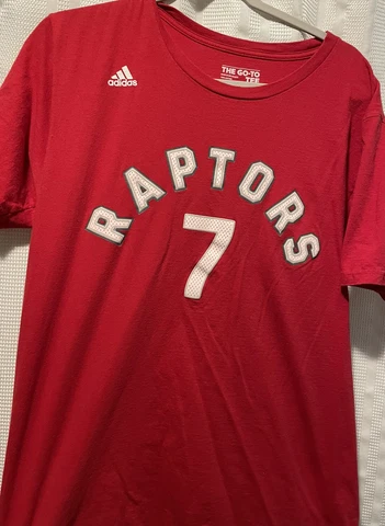 Adidas Toronto Raptors T-Shirt Large Red Kyle Lowry NBA Basketball Cover