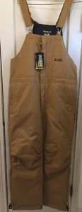 NWT Walls Men Quilted Lined BIB Overalls Duck Insulated Enduroflex Brown LT - Picture 1 of 14