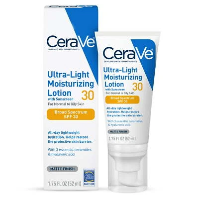 Loción facial hidratante ultraligera CeraVe con FPS 30, 1,7 fl. oz Foto 1 de 4