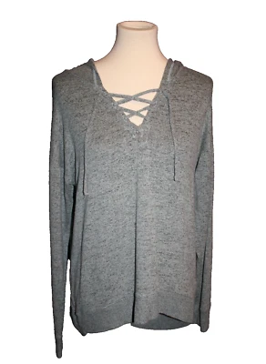 Maurices 长袖连帽毛衣 V 领绿色 M 码中号 — 第 1/2 张图片