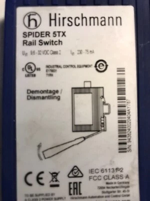 Interruptor de riel Hirschmann Spider 5TX 5 puertos  Foto 1 de 4