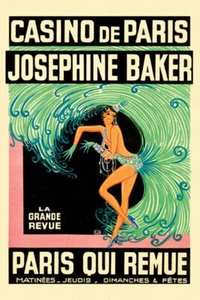 CASINO DE PARIS JOSEPHINE BAKER PARIS QUI REMUE THEATER VINTAGE POSTER REPRO  - Picture 1 of 3