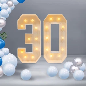 30th Birthday Party Decoration, Light Up Numbers for Birthd, 30 Light Up Numbers - Picture 1 of 20