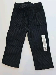 Infant Boys 18 Month Corduroy Pants Black With Pockets Dress Pant New W/tags - Picture 1 of 3