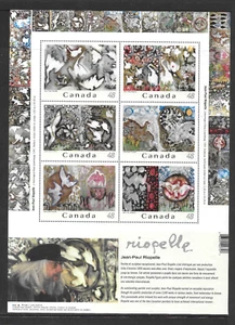 CANADÁ SCOTT 2002 MNH PANEL DE 6 - 2003 JEAN PAUL RIOPELLE ART - Imagen 1 de 2