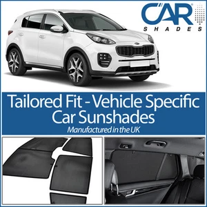 Kia Sportage 5dr 2015>19 UV CAR SHADE WINDOW SUN BLINDS PRIVACY GLASS TINT BLACK - Picture 1 of 12