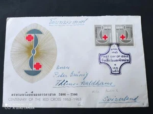 THAILAND International Red Cross Centenary -FDC TO SWITZERLAND (ROS55 - Picture 1 of 2