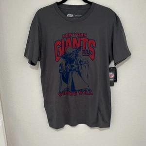 Nueva con etiquetas Camiseta Comida Chatarra Para Hombres Gris NFL Star Wars New York Giants Win We Will Mediana - Imagen 1 de 5