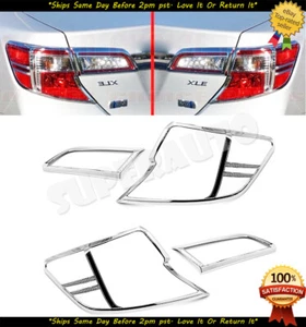 For 2012 2013 2014 Toyota Camry 4PCS Chrome Tail Light Cover Trim No Lens - Foto 1 di 1