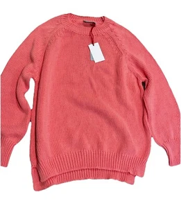 MAGLIONE PULLOVER VOYAGEUR BY MERSEA 100% COTONE CORALLO MAGLIA AMPIA NUOVO CON ETICHETTE, TAGLIA S M - Foto 1 di 5