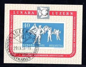 SWITZERLAND 1951 SOUVENIR SHEET FIRST DAY SPECIAL CANCEL SC. B206 NEVER HINGED - Picture 1 of 1