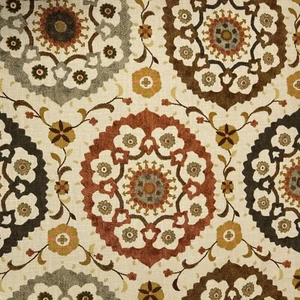 1.375 Yards Cotton Medallion TUDOR ROSE Home Decor Pillow Remnant Sewing Fabric - Picture 1 of 6