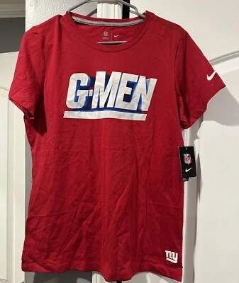 NIKE NFL WOMENS NEW YORK GIANTS G-MEN FOOTBALL T-SHIRT RED 485911- BNWT XL - Image 1 of 4