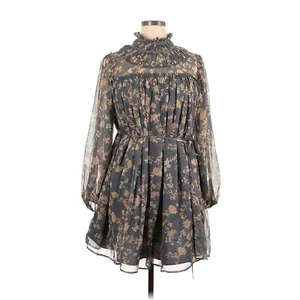 NWT French Connection Diana Gray Floral Tie Waist Sheer Mini Dress - Picture 1 of 13