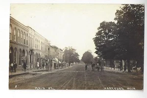 Hartford, Michigan Main Street RPPC - Imagen 1 de 2
